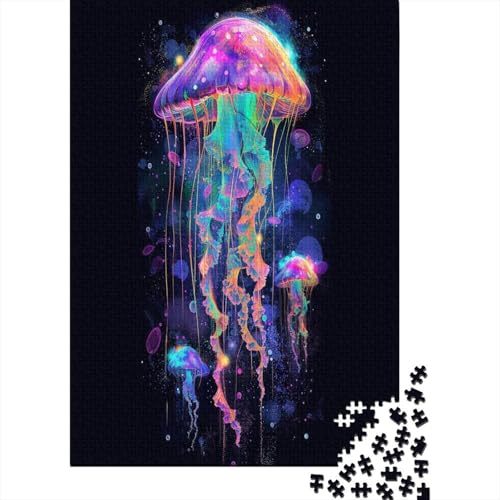 Jellyfish Puzzle Erwachsene 1000 Teile anspruchsvolles Puzzlespiel Rätsel unmöglich Geschenkidee für Erwachsene Wanddekoration des Rahmens 1000 Stück (75 x 50 cm) von HPRLDQWEU