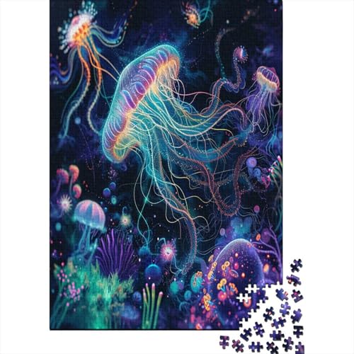 Jellyfish Puzzle für Erwachsene, 1000 Teile, Puzzle für Erwachsene, 1000 Teile, Lernspiel, Puzzle, anspruchsvolles Spiel, Geschenke und Spielzeug für Erwachsene, 1000 Stück (75 x 50 cm) von HPRLDQWEU