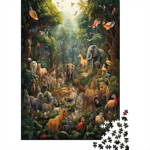 Jungle Animals Puzzle 1000 Teile für Erwachsene Holzpuzzle 1000 Teile für Erwachsene Puzzlespiel Dekoration Puzzle 1000 Teile (75 x 50 cm) von HPRLDQWEU