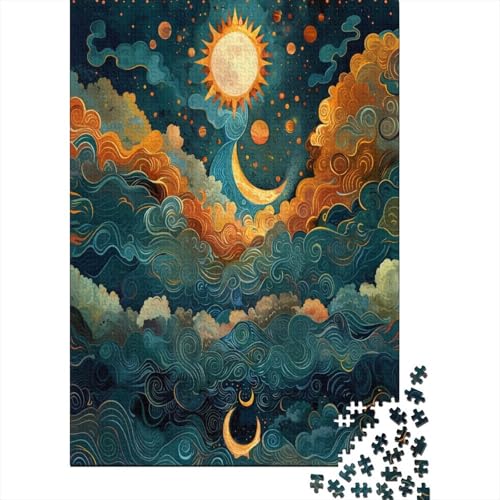 Moon And Sun Puzzle 1000 Teile für Erwachsene Puzzle 1000 Teile Puzzle 1000 Teile Lernspiele Dekoration Puzzle Kann als Geschenk verwendet werden 1000 Stück (75 x 50 cm) von HPRLDQWEU