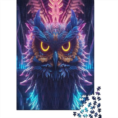 Owl Puzzle 1000 Teile, Puzzle mit 1000 Teilen für Erwachsene, Jigsaw Puzzle 1000 Teile, Puzzle für Erwachsene, klassisches Puzzle, 1000 Stück (75 x 50 cm) von HPRLDQWEU