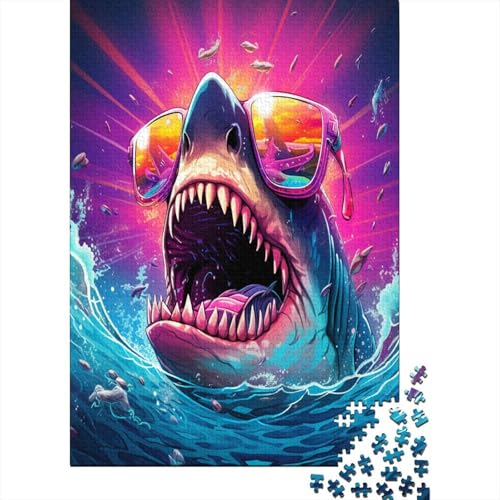 Shark 1000 Teile für Erwachsene, anspruchsvolles Puzzle, pädagogische Spiele, tolles Geschenk für Erwachsene, 1000 Stück, 1000 Stück (75 x 50 cm) von HPRLDQWEU