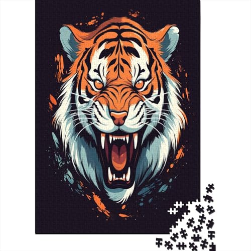 Tiger Jigsaw Puzzle mit 1000 Teilen für Wohnkultur, Lernspiel für Zuhause und Erwachsene, 1000 Teile, 1000 Teile (75 x 50 cm) von HPRLDQWEU