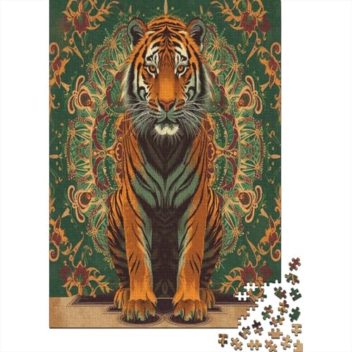 Tiger Puzzle mit 1000 Teilen Puzzle für Erwachsene Unmögliche Puzzles Geschicklichkeitsspiel Für Die ganze Familie Dekoration Holzpuzzle 1000 Stück (75 x 50 cm) von HPRLDQWEU