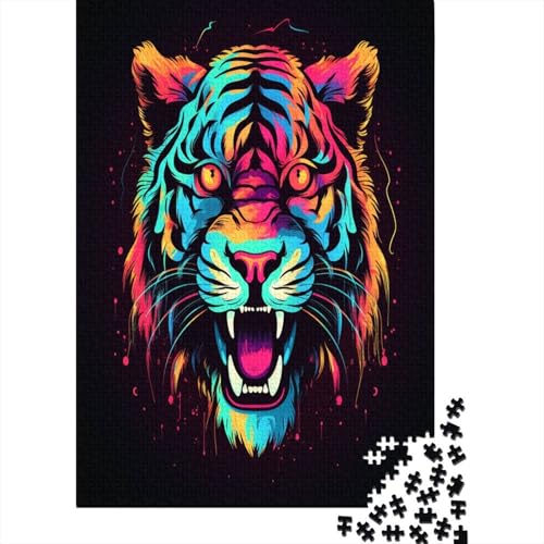 Tiger Puzzle mit 1000 Teilen für Erwachsene, schwieriges Puzzle für Erwachsene, Spaß, anspruchsvolle Puzzlespiele, Geschenk für alle Frauen und Männer, 1000 Stück (75 x 50 cm) von HPRLDQWEU