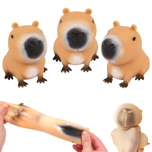 HPiano 3 Stücks Anti Stress Spielzeug,Capybara Squishy Toys,Kapybara Stressball Kinder,Stress Squeeze Spielzeug Squeeze Ball,Capybara Antistress Spielzeug,Squeeze Spielzeug Für Erwachsene Und Kinder von HPiano