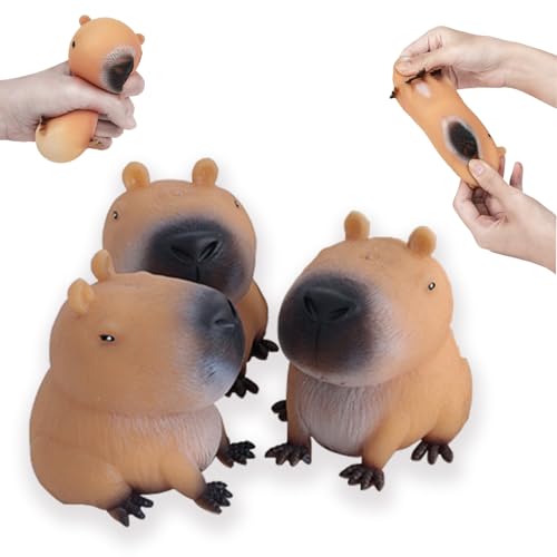 HPiano 3 Stücks Anti Stress Spielzeug,Capybara Squishy Toys,Kapybara Stressball Kinder,Stress Squeeze Spielzeug Squeeze Ball,Capybara Antistress Spielzeug,Squeeze Spielzeug Für Erwachsene Und Kinder von HPiano