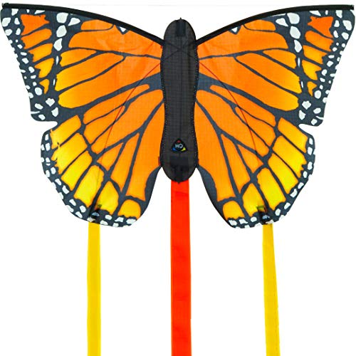 HQ 100306 - Butterfly Kite Monarch R, Kinderdrachen Einleiner, ab 5 Jahren, 34x52cm und 2x300 cm Drachenschwanz, inkl. 10kp Polyesterschnur 25m auf Griff, 2-5 Beaufort von HQ HIGH QUALITY DESIGN