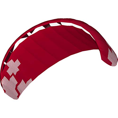 HQ4-Kites 118045 - Rush Pro 250 Red, Dreileiner Lenkmatte Trainerkite, Spannweite: 250cm, inkl. 160/120kp Dyneemaschnüre 3x20m auf 3-Line 50cm-Controlbar, 5-24 Knoten von HQ HIGH QUALITY DESIGN