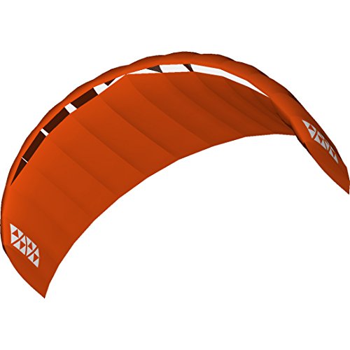 HQ4-Kites 118103 - Alpha 2.5 Orange, Vierleiner Lenkmatte Handlekite, Fläche: 2.5qm, Spannweite: 300cm, inkl. 200/120kp Dyneemaschnüre 4x20m auf Quad-Handles, 3-26 Knoten von HQ HIGH QUALITY DESIGN