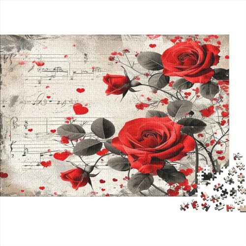 Rose Puzzle 1000 Teile Erwachsene Puzzles Für Erwachsene Klassische Puzzles 1000 Teile Erwachsene Puzzlespiel Schwer Pädagogisches Spielzeug Erwachsene Kinder Puzzel 1000pcs (75x50cm) von HQXZMIERM