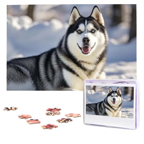Puzzles, 1000 Teile, personalisiertes Puzzle, bezaubernde Huskies-Fotopuzzle mit Aufbewahrungstasche, herausforderndes Bilderpuzzle für Erwachsene, Bilderpuzzle für Familie, Dekor-Puzzle, 74,9 x 50 cm Puzzles, 1000 Teile, personalisiertes Puzzle, bezaubernde Huskies-Fotopuzzle mit Aufbewahrungstasche, herausforderndes Bilderpuzzle für Erwachsene, Bilderpuzzle für Familie, Dekor-Puzzle, 74,9 x 50 cm von HQaxsfQxnr