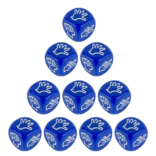 HRODA 10 Stück 6-seitige Acrylwürfel 20 Mm Steinpapier Scherenspiel Würfel Finger Ratespiel Würfel Trinkspiel Partyspielzeug von HRODA