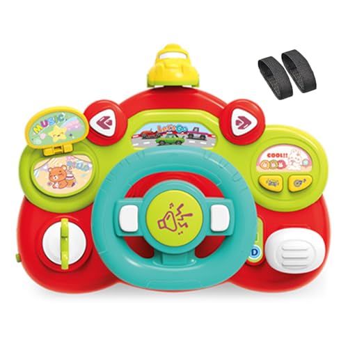 HRODA Baby Lenkrad Stimm Spielzeug Cartoon Simulation Auto Spielzeug Musik Kleinkind Motor Pädagogisches Spielzeug von HRODA