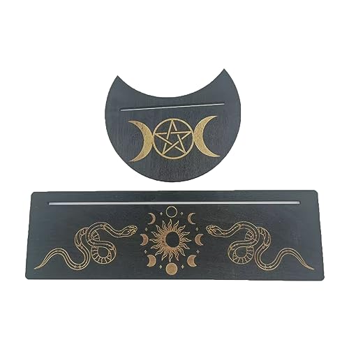 HRODA Tarot Kartenständer Aus Holz Rechteckig Mondförmig Tarot Kartenhalter Basis Tragbares Serviertablett Tarot Zubehör von HRODA