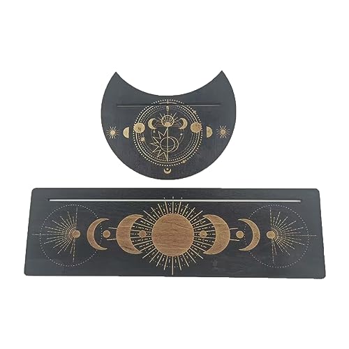 HRODA Tarot Kartenständer Aus Holz Rechteckig Mondförmig Tarot Kartenhalter Basis Tragbares Serviertablett Tarot Zubehör von HRODA