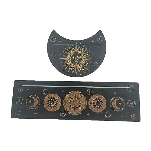 HRODA Tarot Kartenständer Aus Holz Rechteckig Mondförmig Tarot Kartenhalter Basis Tragbares Serviertablett Tarot Zubehör von HRODA