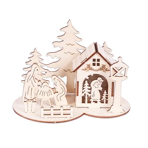 HRODA Weihnachten Desktop Dekoration Weihnachten Dorf Handgemachte Handwerk Kits 3D Puzzle Für Kinder Tabletop Decor von HRODA