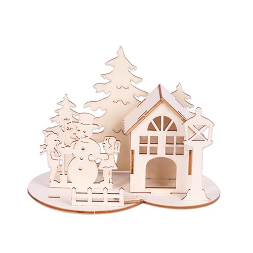 HRODA Weihnachten Desktop Dekoration Weihnachten Dorf Handgemachte Handwerk Kits 3D Puzzle Für Kinder Tabletop Decor von HRODA