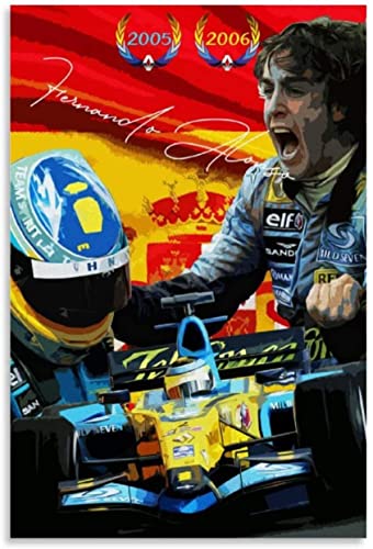 Puzzle für 500 Teile Fernando Alonso Poster F1-Weltmeister-Rennwagen Holz Puzzlespiel Erwachsenen und Kinder puzzle Poster 500 Piece 20.4x15inch(52x38cm) Kein Rahmen von HRTNS