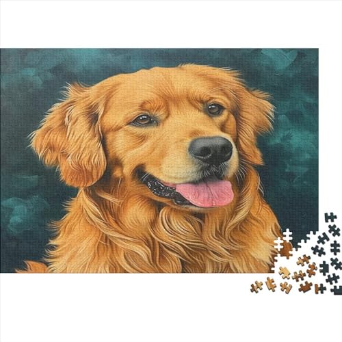 Golden Retriever Puzzle 1000 Teile Puzzle Für Erwachsene Und Kinder Ab 14 Jahren Puzzel 1000pcs (75x50cm) von HSEAOOTEZ