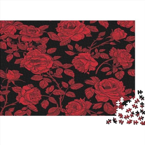 Rot Rose Blume Puzzle 1000 Teile Puzzle Für Erwachsene Und Kinder Ab 14 Jahren,Puzzlespiel Erwachsenen Puzzlespiel Puzzel 1000pcs (75x50cm) von HSEAOOTEZ