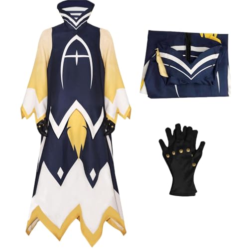 HSJZBQSM Adam Cosplay mit Kapuzenhandschuhen Set Adam Hazbin Hotel Cosplay Kostüm Dämonenengel Halloween Komplettset (Blau, M) von HSJZBQSM