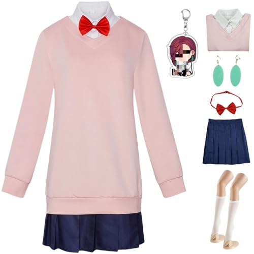 HSJZBQSM Dandadan Cosplay-Kostüm JK Schuluniform-Set mit Perücke Halloween Momoayase Cosplay-Set (Anzug, 2XL) von HSJZBQSM