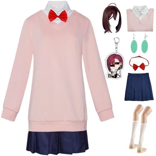 HSJZBQSM Dandadan Cosplay-Kostüm JK Schuluniform-Set mit Perücke Halloween Momoayase Cosplay-Set (Anzug + Perücke, 2XL) von HSJZBQSM