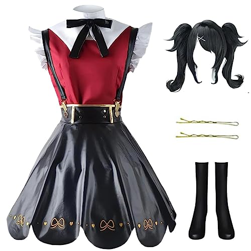 HSJZBQSM Needy Girl Overdose Cosplay-Kostüm mit Perücke KAngel Cosplay-Kleid Ame Chan JK Uniform Komplettset (Rot + Perücke, 2XL) von HSJZBQSM