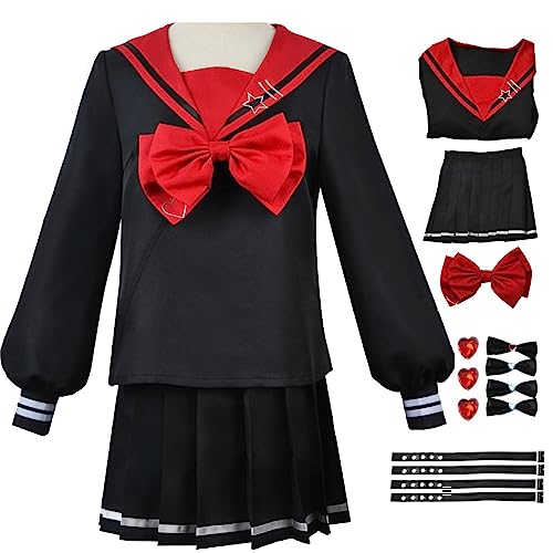 HSJZBQSM Needy Girl Overdose Cosplay-Kostüm mit Perücke KAngel Cosplay-Kleid Ame Chan JK Uniform Komplettset (Schwarz, 2XL) von HSJZBQSM