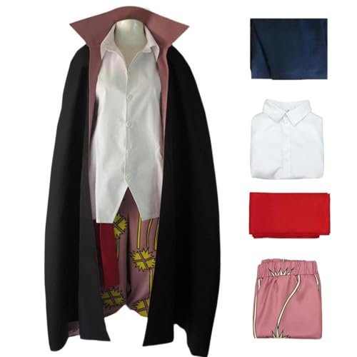 HSJZBQSM Shanks Cosplay-Kostüm, schwarzer Umhang mit Perücke, Halloween-Party, Kostüm mit roten Haaren von Shanks (Schwarz, 2XL) von HSJZBQSM