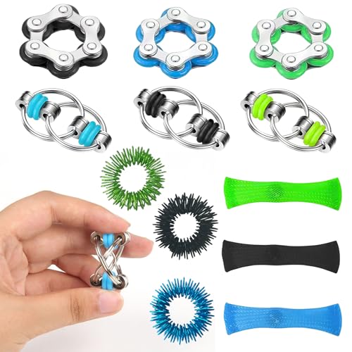 12 Stück Fidget Toys, Adhs-Spielzeug, Adhs-Hilfsmittel, Bestes für Erwachsene, Anti-Stress-Adhs-Spielzeug für Erwachsene, Komplettes Set Stimulierender Spielzeuge von HSLPSM