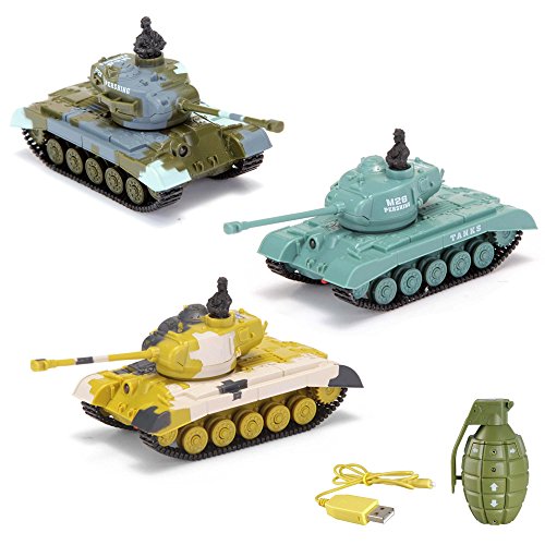 HSP Himoto U.S. M26 Pershing - RC Mini Ferngesteuerter Panzer mit Schusssimulation Sound, Beleuchtung, 1:77 Modell-Maßstab, Komplett-Set inkl. Fernsteuerung von HSP Himoto