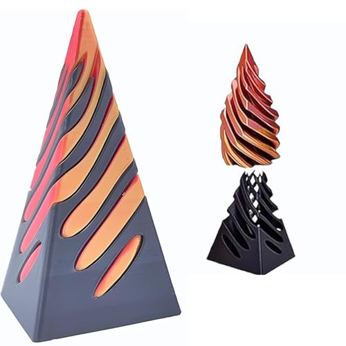 Pass Through Cone Pyramid Fidget Toy, lustiges 3D-Mini-Pyramidenmodell, Mini-Vortex-Faden-Illusion, Desktop-Deko-Souvenir-Geschenk ( C) von HSSMEUR