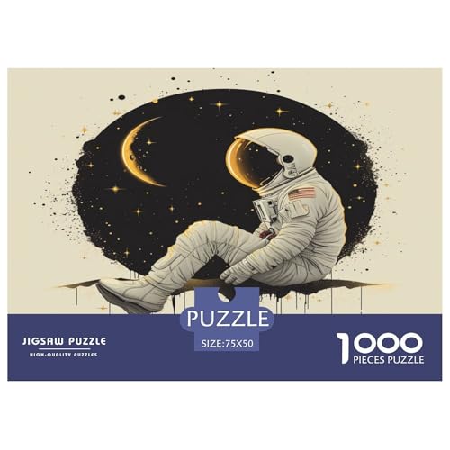 Astronaut 1000 Stück Puzzles Für Erwachsene Teenager Stress Abbauen Familien-Puzzlespiel 1000-teiliges Puzzle Kinder Lernspiel Spielzeug Geschenk Puzzel 1000pcs (75x50cm) von HSTDVBALE