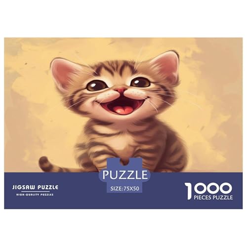 Tabby 1000 Stück Puzzles Für Erwachsene Teenager Stress Abbauen Familien-Puzzlespiel 1000-teiliges Puzzle Kinder Lernspiel Spielzeug Geschenk Puzzel 1000pcs (75x50cm) von HSTDVBALE