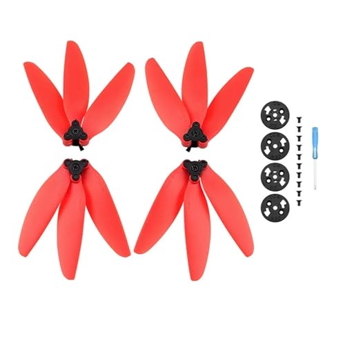 HSYH for D-JI Mini 2/SE Mavic Mini Propeller Quick Release Faltbare DREI-Klinge Requisiten Paddel Ersatz Flügel Fans Drone Zubehör(Red) von HSYH