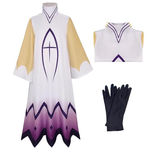 HSZSSMW Adam Hazbin Hotel Cosplay mit Hut-Handschuhen-Set Adam Cosplay Dämonenengel-Kostüm Halloween-Komplettset (Gelb, 2XL) von HSZSSMW