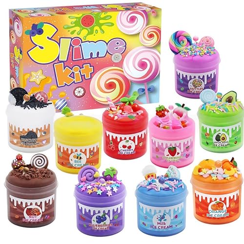 10 Pack Butter Slime Kit for Kids, 60 ml Clear Slime für Kinder, Scented DIY Slime Toys, Cute Stuff Party Favors, matschiges Spielzeug, Bastelbedarf, Slime Kit für Mädchen, Jungen 10 Pack Butter Slime Kit for Kids, 60 ml Clear Slime für Kinder, Scented DIY Slime Toys, Cute Stuff Party Favors, matschiges Spielzeug, Bastelbedarf, Slime Kit für Mädchen, Jungen von HTGWCG