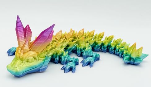 HTGWCG 15CM Drachen Zappelspielzeug 4PCS Drachen Spielzeug Kristall Drachen Spielzeug Flexibler Artikulierter Drache Drachen Figuren Drachen Spielzeug für Erwachsene Kinder Geschenke Spielzeug von HTGWCG