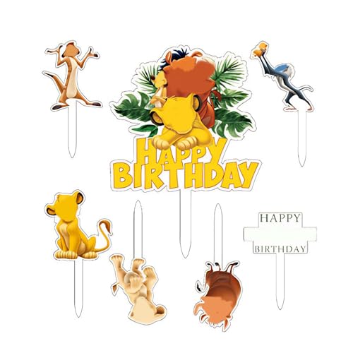 Löwen Tortendeko Geburtstag Kinder, 7 Stücke Tortendeko der Löwen, Happy Birthday Kindergeburtstag Deko Torte Party Kuchendeko Geburtstagsdeko für Kinder Mädchen Junge Löwen Tortendeko Geburtstag Kinder, 7 Stücke Tortendeko der Löwen, Happy Birthday Kindergeburtstag Deko Torte Party Kuchendeko Geburtstagsdeko für Kinder Mädchen Junge von HTGWCG