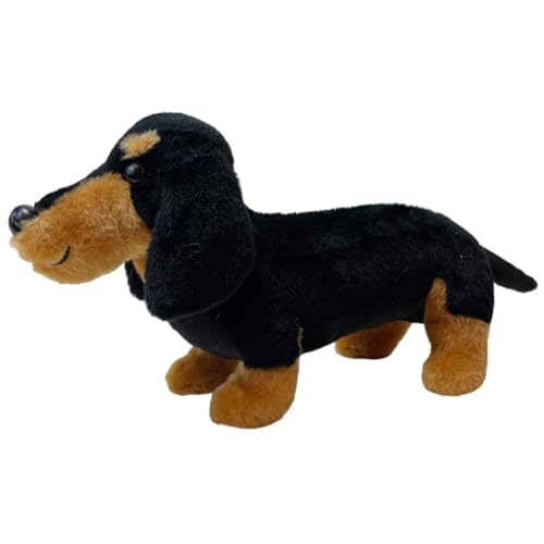 HTGWCG Dackel Stehend Schwarz, Plüschtier, Kuscheltier ca, Plüsch Puppe Hund Plüschtier Spielzeug für Kinder Jungen Mädchen, für Angst und Entspannung (30 cm) von HTGWCG