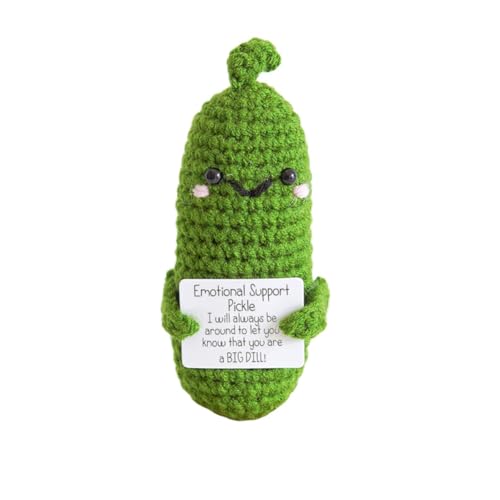 HTGWCG Emotionale Unterstützung Gurke, Positive Gurke Puppe Pocket Hug Geschenk, Geschenk niedliche handgewebte Ornamente für Geburtstagsgeschenke von HTGWCG