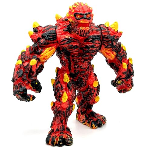 HTGWCG Mythischer Lavadämon Figuren, Bewegliche Lava Golem Creatures Spielfigur, Fantasy Monster Actionfigur mit Beweglichen Armen, für Kinder Ab 7-12 Jahren von HTGWCG