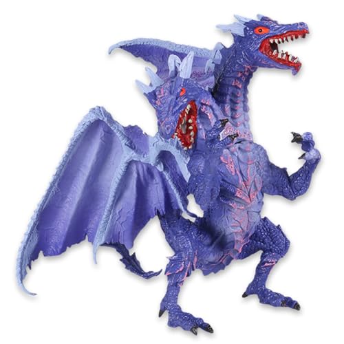 HTGWCG Spielfigur Drache mit 2 Köpfen, Dinosaurier Modell, Tierfiguren EIS und Schnee zweiköpfiger Drache, detailgetreu, Geeignet für Jungen und Mädchen Geschenk für Kinder ab 3 Jahren von HTGWCG