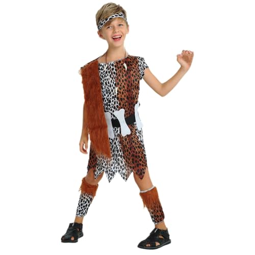 Höhlenmensch-Kostüm, Steinzeit-Kostüm, Mädchen, Wikinger-Kostüm, Höhlenmensch-Kostüm, Kinder, Halloween-Outfit für Kinder, Mädchen, Jungen Höhlenmensch-Kostüm, Steinzeit-Kostüm, Mädchen, Wikinger-Kostüm, Höhlenmensch-Kostüm, Kinder, Halloween-Outfit für Kinder, Mädchen, Jungen von HTGWCG