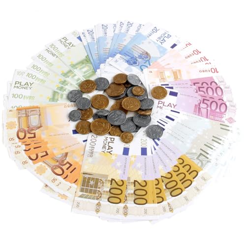 207 Blätter Spielgeld-Fake Geld,Spielgeld Euro Scheine,Spiel Geld, Movie Money,10/20/50/100/200/500€ Prop Money für Lern und Spielzwecke von HTGWCG