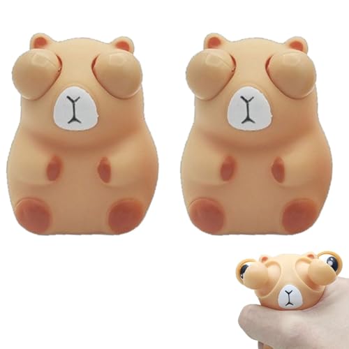 Squeeze Spielzeug Capybara Stress Spielzeug, Stress Squeeze Spielzeug Lustig Augen Out Squeeze Spielzeug für Erwachsene und Kinder, Geburtstagsfeier Ostereierfüller Goodie Bag Stuffers von HTGWCG