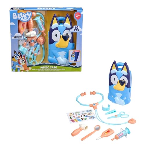 Bluey's Medizin-Koffer | Inklusive 10+ Zubehör mit Tragetasche | Medizinisches Spielset für Kinder | Notfall-Medizin-Set für Kinder | Rollenspiel Lernspielzeug | ab 3 Jahren von HTI